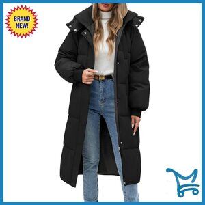 Women's Long Down Puffer Coat Hooded Winter Parka Jacket